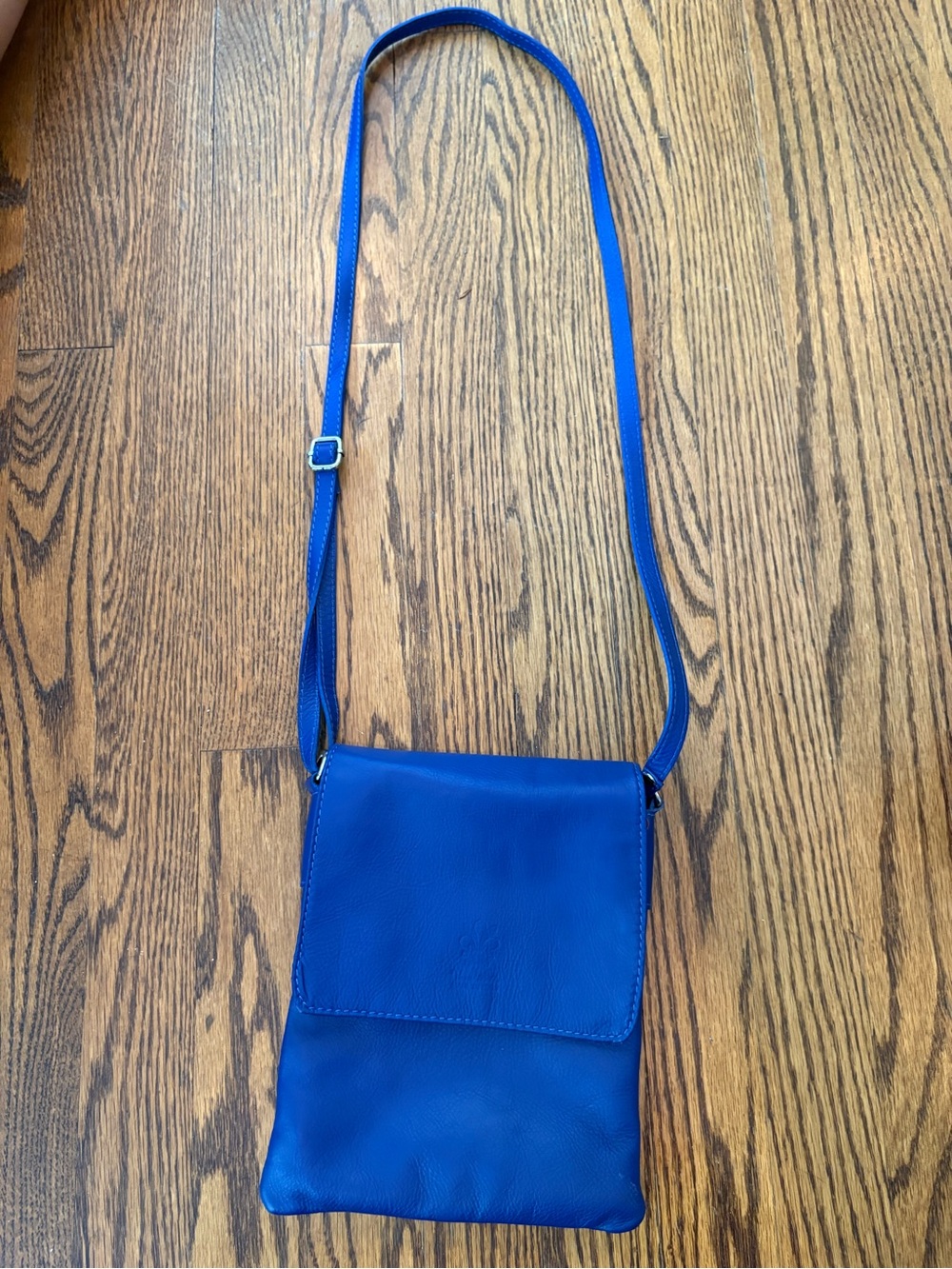 Real leather royal blue bag